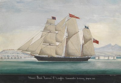 Schoener Bark Lavinia, P. Langlois Commandant, komt Smyrna binnen 1856 door Raffaelo Corsini